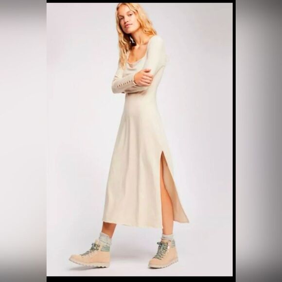Free People Beach Iris longsleeve midi dress size XS New - Picture 2 of 5